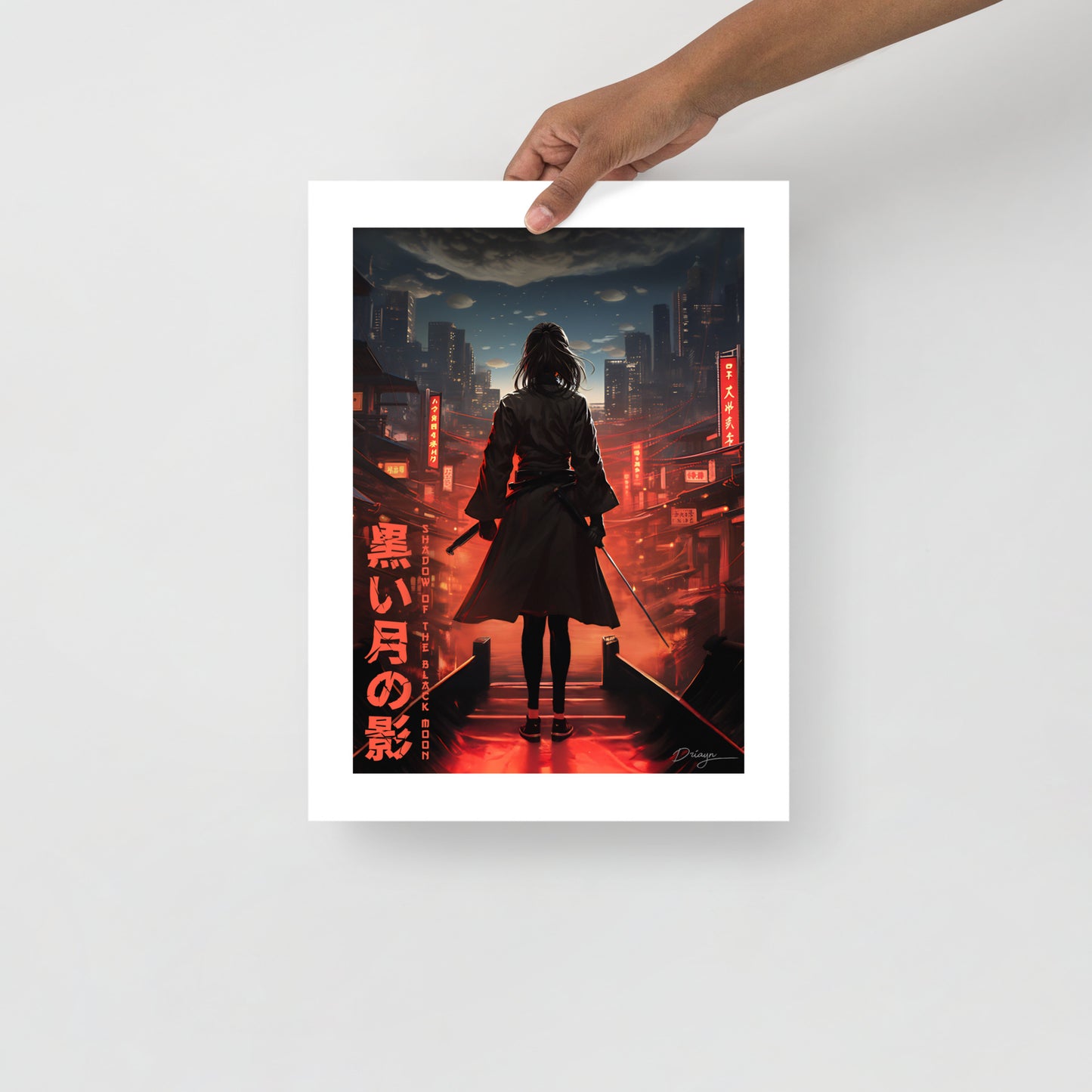 Shadow of the Black Moon [Katana Edit] - Matte paper poster (Portrait version - white borders)