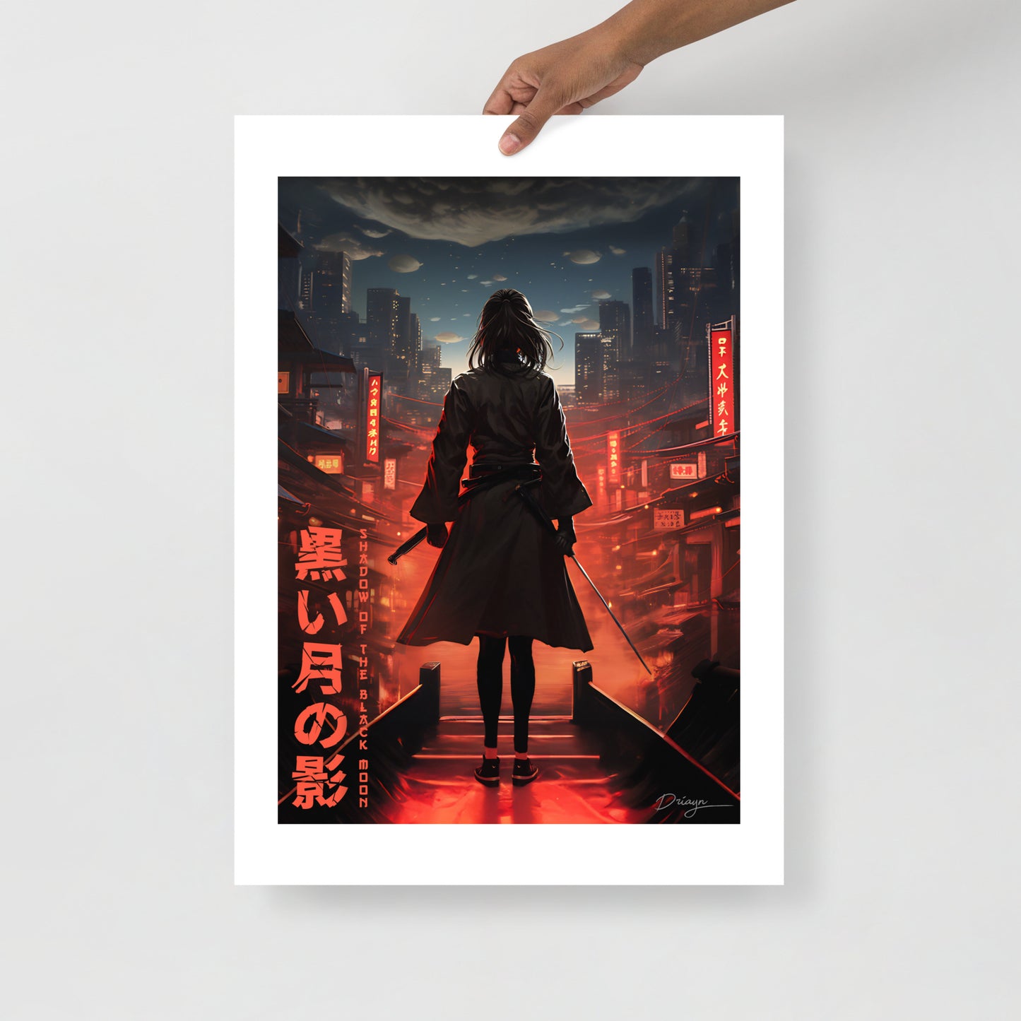 Shadow of the Black Moon [Katana Edit] - Matte paper poster (Portrait version - white borders)