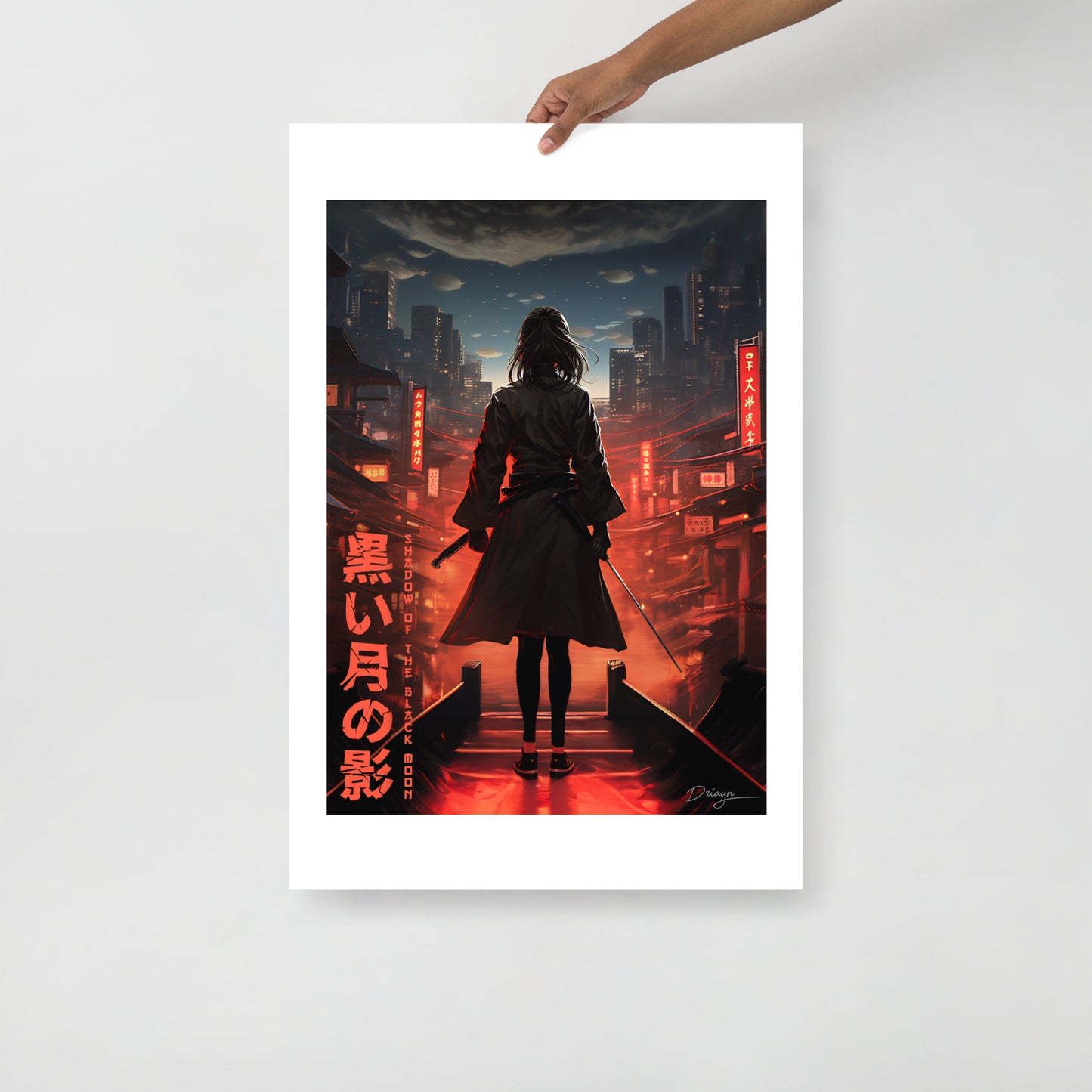 Shadow of the Black Moon [Katana Edit] - Matte paper poster (Portrait version - white borders)