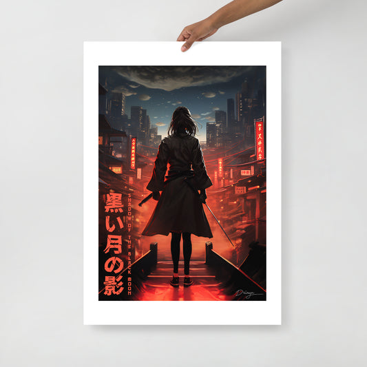 Shadow of the Black Moon [Katana Edit] - Matte paper poster (Portrait version - white borders)